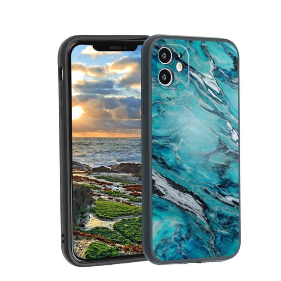 Compatible with iPhone 12 Phone Case, Marble-Custom12 Case Men Women, Flexible Silicone Shockproof Case for iPhone 12