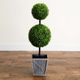 thumbnail image 4 of Nearly Natural Potted Double Ball Boxwood Artificial Topiary Tree - 3' - Clear LED Lights, 4 of 9