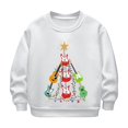 thumbnail image 4 of Sudadera sin capucha para niños, con estampado navideño, cuello redondo, manga larga, forro polar, para niños de talla mediana a grande, blusa de poliéster para niños., 4 of 5