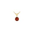thumbnail image 1 of Pendentif Rond en Grenat de Pierre de Naissance de Janvier avec Zircone Cubique en Vermeil d'Or sur Argent, 1 of 4