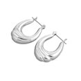 thumbnail image 1 of U-Shaped Fashion Hollow Hoop Earrings Sterling Silver, 1 of 2