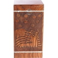 thumbnail image 2 of Handcrafted American Flag Engraved Wooden Urns for Human Ashes Adult Large - Floral Cremation Urn for Ashes - Burial Urn for Columbarium - Funeral Box (250 LB - Rosewood, Design-1), 2 of 3
