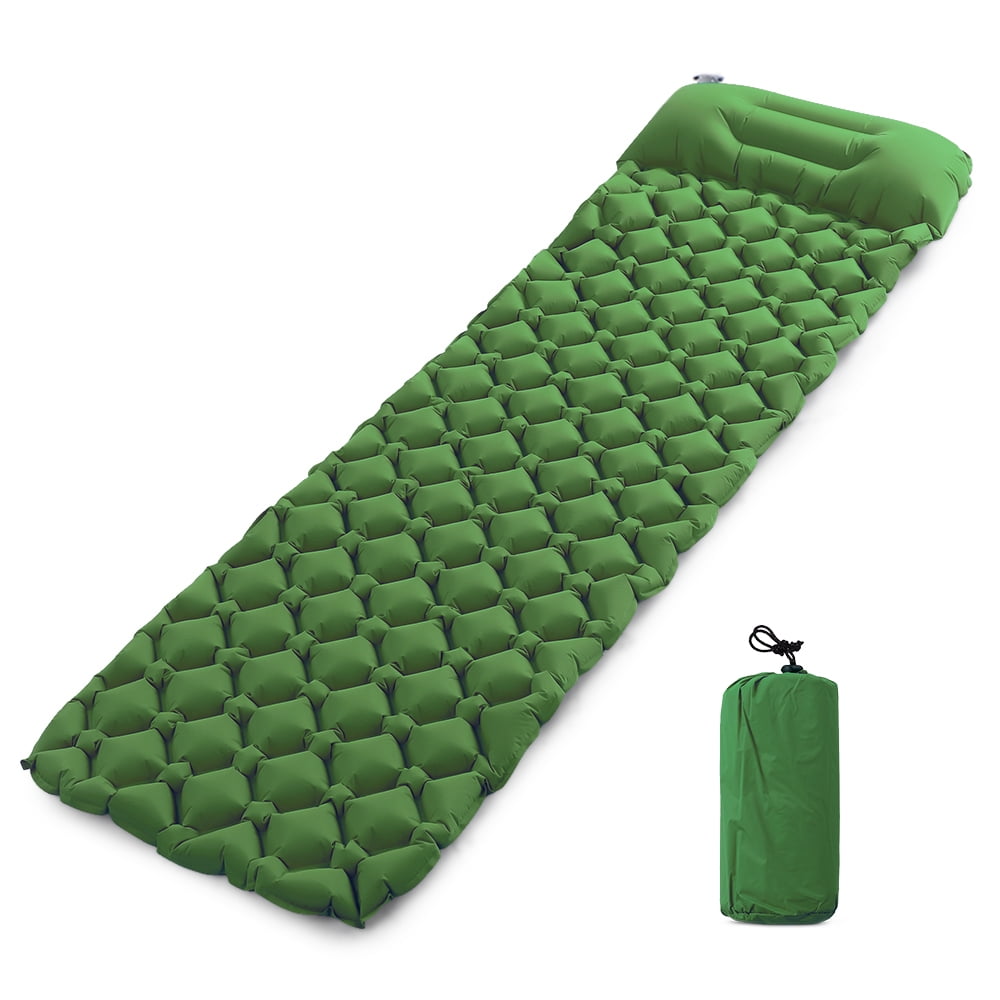 super light Air Inflatable Outdoor Sleeping Pad Pillow Mat Camping Mattress 