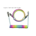 thumbnail image 3 of YiBai Coiled Usb C Cable, Multicolour Coiled Keyboard Cable, Coiled USB C Cable For Gaming Keyboard Double-Sleeved Mechanical Keyboard Cable With Detachable Metal 1.5M USB-C To USB-A #.243, 3 of 8