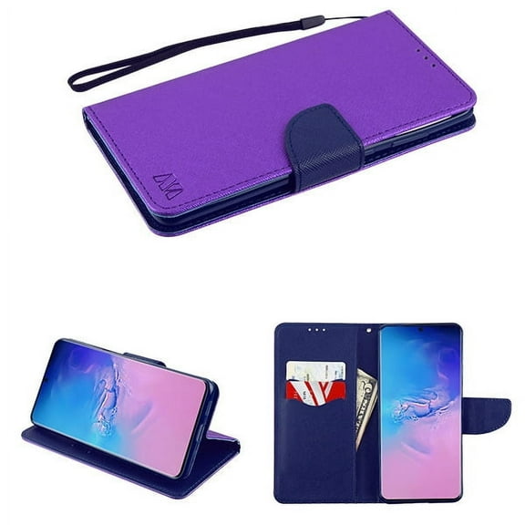 Samsung Galaxy S20 ULTRA (6.9") Wallet Case Phone Cover Book [Credit Card Slot] Magnetic Closure Leather Flip Wallet Stand Pouch with Wrist Hand Strap Lanyard [PURPLE] for Samsung Galaxy S20 Ultra