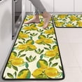 thumbnail image 2 of Kitchen Rugs Sets Of 2,Yellow Lemon Fruit Clusters White Pattern Anti Fatigue Kitchen Mat Rugs Non Slip Washable,Decorative Kitchen Floor Mats for Kitchen,Sink,Laundry,17"x47"+17"x47", 2 of 5