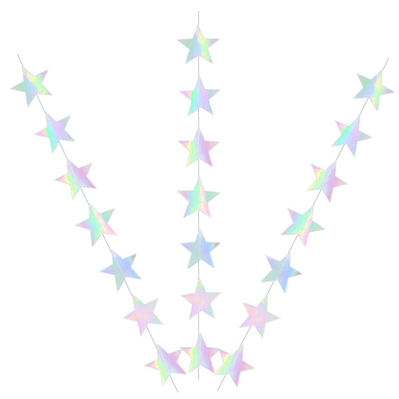 UPOUART Assorted Color Star Garland Banner Paper Hanging Decor for Festival and Wedding Celebrations