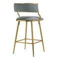 thumbnail image 5 of FFZ 26 inch Corduroy Upholstered Counter Height Bar Stools Golden Chromed Base Set Of 2 Grey, 5 of 9