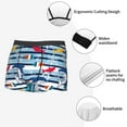 thumbnail image 3 of Yiaed Fish And Shark Print Men's Soft Cotton Boxer Shorts Breathable Boxers Underwear Moisture-Wicking Underwear Stretch Boxer Briefs for Man-X-Large, 3 of 5