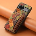 thumbnail image 6 of for Google Pixel 7a Luxury Premium PU Leather + TPU Case with 3 Card Slots, Kickstand Back Case Floral Pattern Skin-Friendly Shock-resistance Cover for Google Pixel 7a, Autumn, 6 of 6