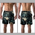 thumbnail image 3 of luoweisi Men's Beach Shorts Quick Dry Swim Trunks with Mesh Lining Wolf S, 3 of 5