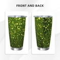 thumbnail image 3 of Picia Green Glitter Sparkle Pattern 20 oz Tumbler Stainless Steel Vacuum Insulated Coffee Ice Cup Double Wall Travel Flask Dual Lid Water Bottle, Eco-friendly Car Cup, 3 of 8