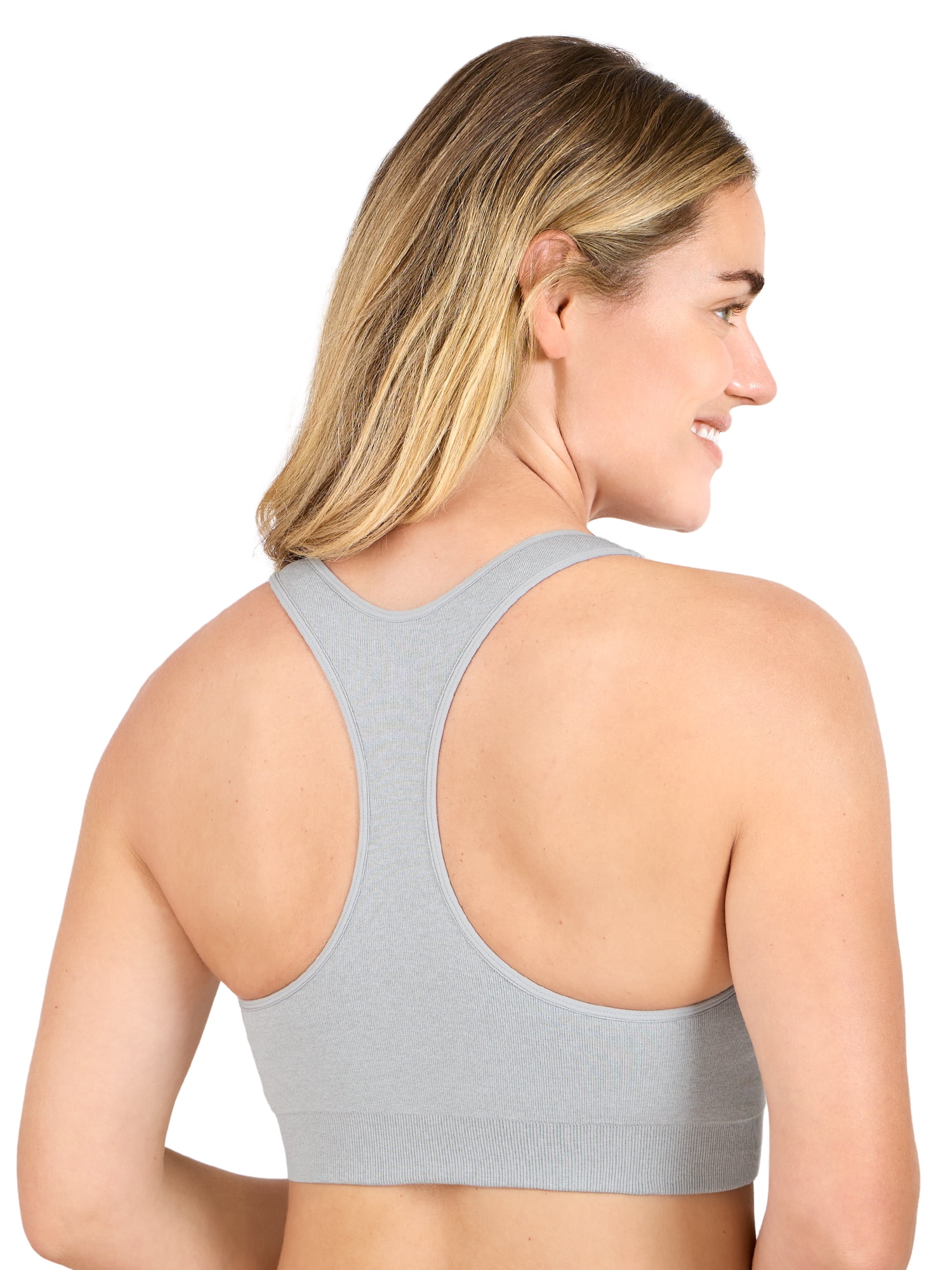 Fruit of the Loom Women's Seamless Racerback Longline Bra, 2-Pack, Sizes XS-4XL