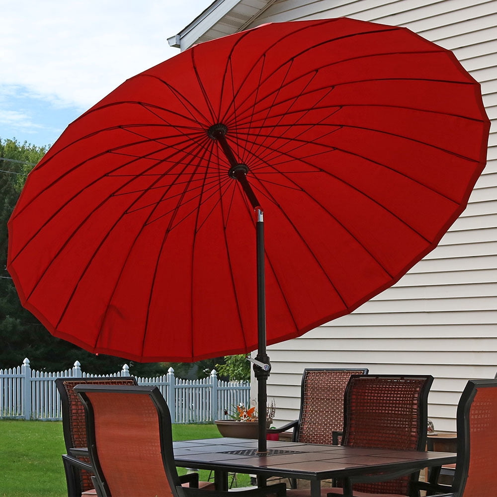 Sunnydaze 9 Foot Shanghai Outdoor Patio Umbrella with Tilt ...