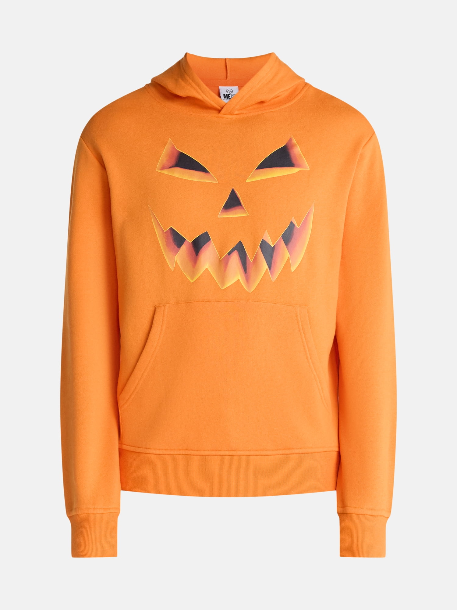 Halloween Oversized Fit Jack O'Lantern Pumpkin Graphic Fleece Hoodie Sweatshirt, Men's Sizes XS-4XLT