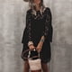 thumbnail image 4 of Vestido De Las Señoras Vestido floral de encaje para mujer Vestido elegante de verano simple para vacaciones (Negro XXL) Ygjytge para Mujer Negro T M, 4 of 6
