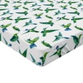 thumbnail image 4 of Ambesonne Bird Fitted Sheet, Hummingbird Jungle Exotic Art, Twin Size, Lime Green Persian Blue, 4 of 5