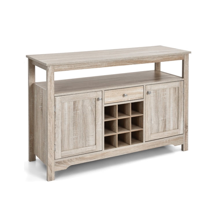 Finihen Kitchen Storage Cabinet, Buffet Sideboard, Server Buffet Sideboard With Wine Rack and Open Shelf, for Dining Room, Kitchen, Living Room, Gray Finihen Kitchen Storage Cabinet, Buffet Sideboard, Server Buffet Sideboard With Wine Rack and Open Shelf, for Dining Room, Kitchen, Living Room, Gray