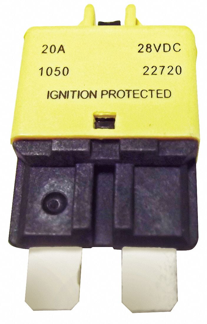 Bussmann CB227-20 CB227 Series Automotive Circuit Breaker Plug In Mounting, 20 Amps, Blade Terminal Connection