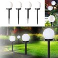 thumbnail image 2 of Lumières Solaires en Forme de Boule Blanche pour Chemin Extérieur Jardin Étanches et Résistantes à l'Eau LED pour Allée 4 Pcs, 2 of 4