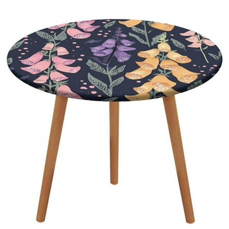 

ZHANGS Enchanting Foxglove Patch 1572 Round Table Cover Stain-Resistant Fitted Tablecloth Oil-Proof Wipeable Elastic Table Cover Waterproof Table Cloth for Halloween Thanksgiving Christmas