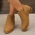 thumbnail image 5 of Mepaouo Women's Ankle Boots Closed Toe Suede Western Short Booties Stacked Heel Walking Dressy Shoes, 5 of 8