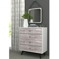 thumbnail image 2 of TMS Crislana Mid-Century Dresser for Adults and Teens, 4-Drawer with Faux Concrete Accents, White/Black, 2 of 5