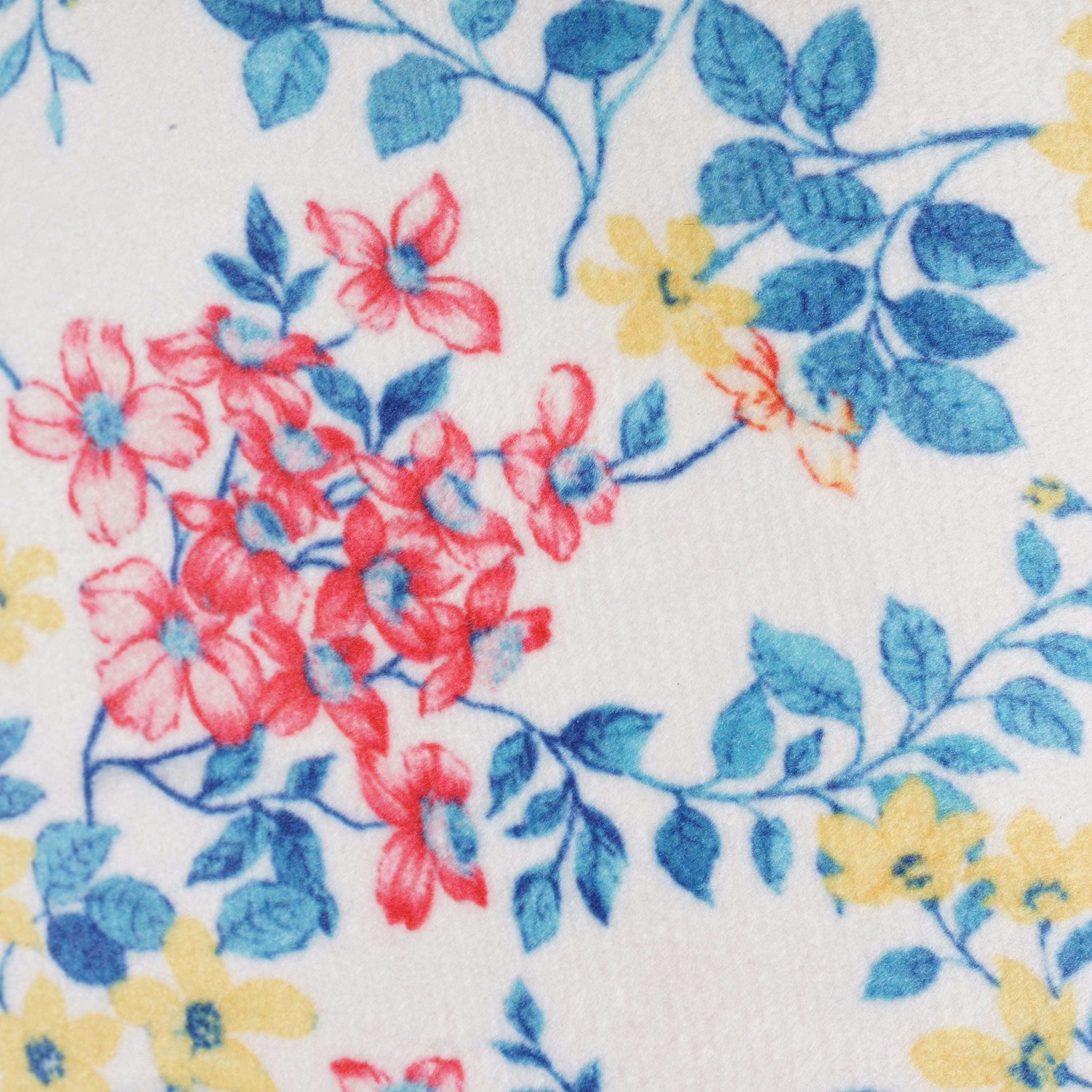 The Pioneer Woman Washy Ditsy Embossed Table Lamp with Pretty Posies Linen Shade, Teal