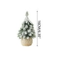 thumbnail image 2 of Mini Flocked Snow-Covered Cedar Tabletop Tree Christmas Desk And Mantel Decorations, 2 of 6