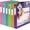 C Style-6 Colors 1 Inch Binder, variant on 3 Ring Binders 1 Inch,Clear View Binder with 2 Pockets, Holds 225 Sheets 8.5x11 Inches Paper, Customizable Cover & Spine, Large Capacity Binders for Office, School, Home, Business 6 Pack