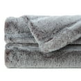 thumbnail image 3 of Chanasya Luxurious Soft Faux Frost Tip Fur and Velvety Mink Throw Blanket - Super Cozy Blanket for Sofa Chair Couch Bed and Living Room - Reversible Silky Royal Luxurious Blanket (50x65 Inches) Brown, 3 of 3