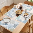 thumbnail image 5 of Coastal Placemats Set of 8 Summer Beach Nautical Coral Starfish Place Mats Indoor Wipeable Table Mats Washable Cloth Dining Table Placemats for Kitchen Holiday Party Home Decor 13x19 Inch, 5 of 9