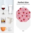 thumbnail image 6 of Naloa Strawberry and Ladybugs Leather Coasters for Drinks, Durable Drink Coasters 4 Set for Tabletop Protection, Luxurious Home Décor and Housewarming Gift ( {designName})Octagon, 6 of 6