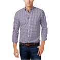 thumbnail image 1 of Club Room Mens Gingham Button Up Shirt, Purple, Medium, 1 of 1