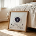 thumbnail image 6 of Astronaut love - Illustration Astronaut Space Modern Art Sci-Fi Minimalist Retro Oak Framed Wall Art Print 16 x 16 inches, 6 of 8