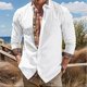 thumbnail image 1 of Camisa de hombre con rayas a cuadros y cuello alto geométrico con estampado urbano para exteriores, ropa de manga larga, ropa informal de diseñador, 1 of 6