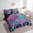 thumbnail image 2 of Castle Fairy Gothic Skull 7-Piece Twin Bedding,Gradient Leopard Print Bedding Comforter Set,Iridescent Purple,Black Reversible, 2 of 7