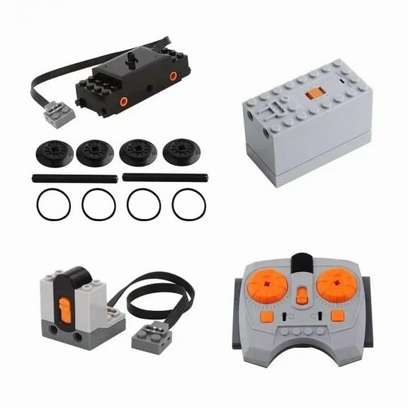 4PCS Train Motor Set Remote Control Kit Technical Parts Compatible with Lego , MOC Control Function Power Functions for STEM Assembled Building Block