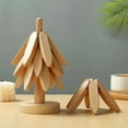 thumbnail image 4 of Tree Design Stand Wooden Trivets Decorative Anti Scald Heat Resistant Table Mat Coaster Wood Placemats Pot, 4 of 8