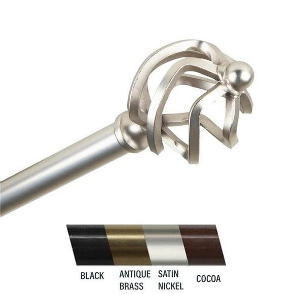 Central Design 4842-285 Giro Tringle à Rideau 0.81 Po, 28-48 Po. - Nickel Satiné