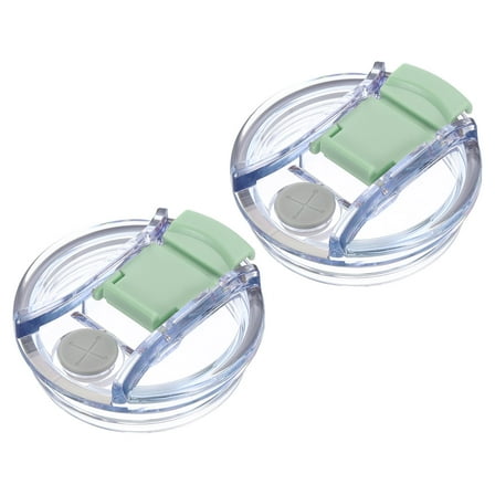 2Pcs Tumbler Replacement Lids, 30oz Flip Spill Stopper Straw Cup Lid, Green