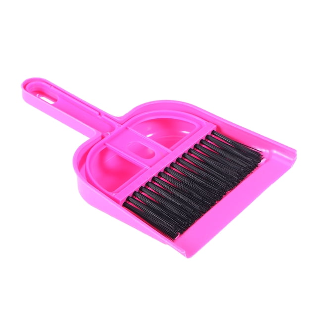 Miangastore Practical Plastic Mini Broom and Dustpan Set for Desktop Pets Nest Cage Cleaning (Rosy)