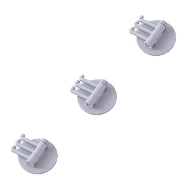 Cateissary Gancho adhesivo de tres ramas Ganchos de barra 3 en 1 Estante colgante Suministros de cocina Ganchos Soporte para llaves montado en la Type1 NO1