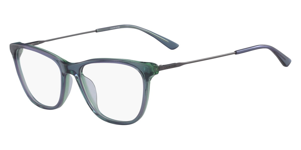 Calvin Klein CK18706 Full Rim Cat-Eye Crystal Teal Laminate Eyeglasses -  