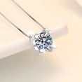 thumbnail image 5 of SFTING S925 Sterling Silver Solitaire 1CT Round Zirconia Simple Classic Pendant Necklace for Women, 5 of 9
