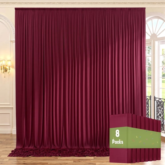 Cortinas de fondo NSSONBEN, color granate, 40 x 10 pies, para fiestas, 8 paneles
