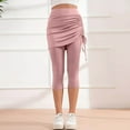 thumbnail image 5 of qolati Skirted Leggings for Women Tennis Golf Skorts Capris Pickleball Clothing Outfits Gym Yoga Legging with Side Adjustable Drawstring, 5 of 9
