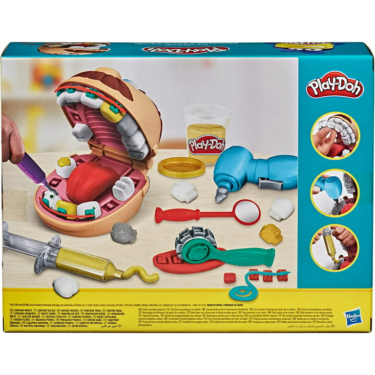 Play-Doh Drill 'n Fill Dentist Toy for Kids 3 Years and Up with Cavity and  Metallic Colored Modeling Compound, 10 Tools, 8 Total Cans, 2 Ounces Each