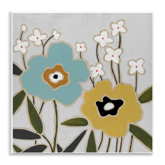 Stupell Industries Modern Hued Blooms Plants & Flowers Painting Unframed Art Print Wall Art, 12 x 12