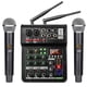 thumbnail image 1 of Mezcla de Audio con Micrófono Inalámbrico UHF, Consola Mezcladora Estéreo de 4 Canales, Bluetooth, USB para DJ, Karaoke, Grabación en PC., 1 of 5